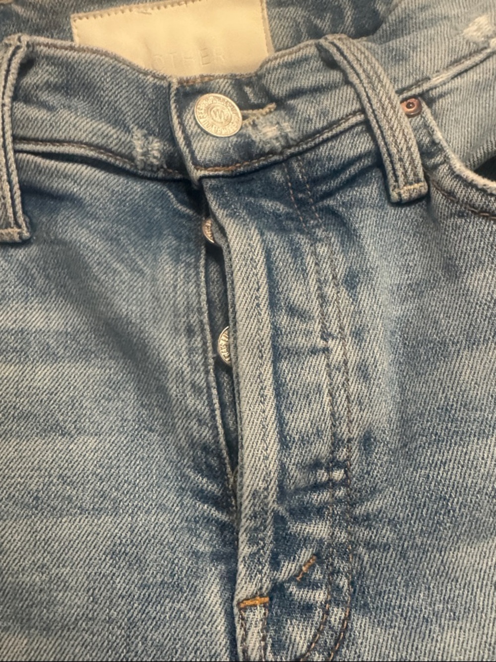 Mother The Tomcat Confession Distressed Jeans High Rise Straight Crop 25 - Picture 10 of 10